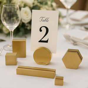 Metal <b>Place</b> <b>Card</b> Holder Gold Polished <b>Table</b> <b>Card</b> Picture Stands Best Quality Circle Gold Modern Gold Polished <b>Place</b> <b>Card</b> Stand - Product Image 1
