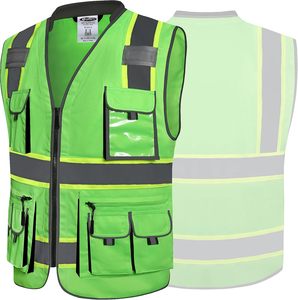 Chaleco de Seguridad de Trabajo de Alta Visibilidad ANSI Clase 2, Resistente, con Logotipo Personalizado, Múltiples Bolsillos, Reflectante, 2026 - Product Image 1