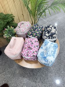 High quality quilted cotton <b>makeup</b> bag handmade cosmetic pouch zipper vanity organizer travel toiletry storage reusable <b>case</b> - Product Image 4