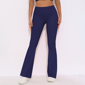High Waist Flare <b>Pants</b> Women Solid Color Breathable Knitted Sporty Full Length Pink Elastic Waist Regular Fit <b>Summer</b> Wear <b>Pants</b> - Product Image 5