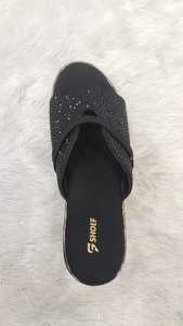 Women Black Rhinestone Wedge Sandals <b>Open</b> <b>Toe</b> Buckle Strap Embellished <b>Platform</b> <b>Heels</b> Fashion Footwear for Party and Evening Wea - Product Image 1