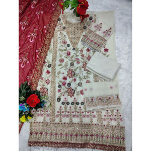 ลดราคาพิเศษสำหรับชุดเสื้อผ้าปากีสถานสวยงาม ชุดสัลวาร์ปักลายดีไซน์ใหม่จากผ้าจอร์เจตต์สำหรับผู้หญิงในราคาประหยัด - Product Image 1