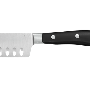 Couteaux de chef haut de gamme à bord creux avec lame de coupe incurvée large en acier inoxydable et manche triple rivet noir pour la découpe de viande - Product Image 3