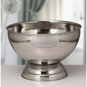 Bol à punch antique en argent plaqué, décoratif pour la maison, avec piédestal, gravé, en métal côtelé, pour champagne et vin, en promotion - Product Image 4