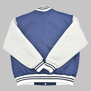 Veste Letterman Varsity de baseball personnalisée de haute qualité pour hommes col montant avec broderie fabricant de manches en cuir enduit - Product Image 4