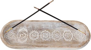 Brûleur d'encens et support en bois écologique, artisanal indien classique, avec plateau attrape-cendres à motif sculpté, pour usage domestique et pots à bougies - Product Image 5