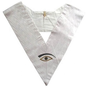 Venta al por mayor 96 grados OES Memphis Misraim Masonic Regalia Oficial Collar bordado magnético cosido insignia - Product Image 6