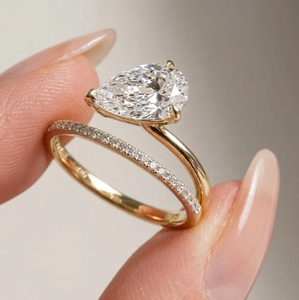 Bague de fiançailles et de mariage pour femme en or avec diamant de laboratoire ovale de 3 carats, sertie de griffes, création exclusive Sparkledge LR-31, certifiée IGI - Product Image 2