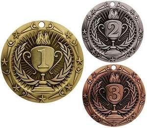 1st 2nd 3rd Place Ten Star Award Medals with Neck Ribbon for Winners Competitions - Product Image 4