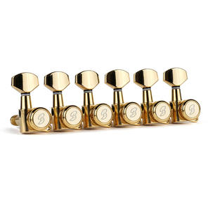 Afinadores de guitarra con bloqueo BBSTONE, fabricados en Corea, 6 en línea, relación de engranajes 20:1, estilo vintage dorado - Product Image 2