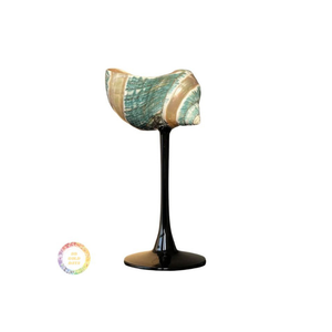 Escultura de Concha de Perla en Forma de Corazón sobre Base Dorada, Decoración Minimalista, Regalo, Pieza de Arte de Cerámica Hecha a Mano - Product Image 6