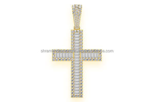 Elegante Colgante Religioso de Plata 925 Chapado en Oro con Cruz Cristiana de Jesús, Diamantes Cultivados en Laboratorio, Estilo Hip Hop - Product Image 6