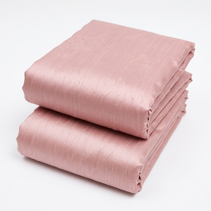 Light <b>pink</b> Dupionne silk fabric with a rich textured appearance ideal for dresses sarees scarves apparel accessories - Product Image 1