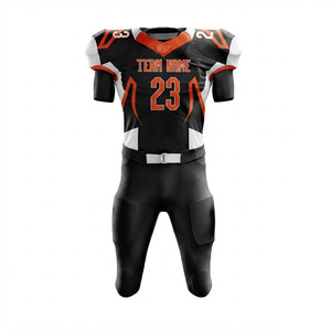 Ensemble d'uniformes de football américain personnalisés sublimés de qualité professionnelle 100 % polyester respirant, maillot et pantalon techniques épais pour le tackle – Édition USA - Product Image 1