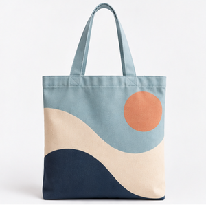 Bolsa de Tela con Estampado Geométrico y Asa Larga para el Hombro, Bolsa de Compras Reutilizable para Uso Diario - Product Image 1