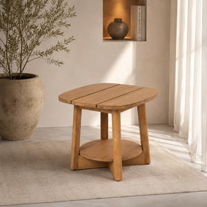 Mesa Baja Redonda de Madera de Teca Sólida de Grado A, Resistente, para Exteriores, Patio, Mesa de Centro Pequeña, para Resorts, Contratistas, Jepara SVLK B2B - Product Image 6
