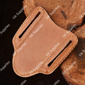 Étui de couteau pliant personnalisé style crêpe en cuir véritable, port horizontal sur ceinture, fait main en cuir de vachette, tactique EDC, prix de gros - Product Image 3