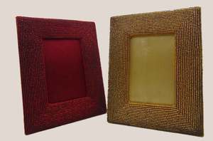 Designer Embroidered Handmade Beaded Fabric Photo <b>Frame</b> Rectangular Wooden Photo <b>Frame</b> With Gold Beaded <b>Embroidery</b> Orna - Product Image 6