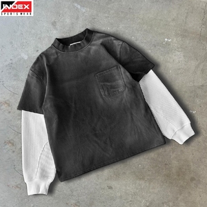 เสื้อยืดสองชั้นรุ่นใหม่ เนื้อผ้าน้ำหนักเบา นุ่มสบาย ดีไซน์ทันสมัย สวมใส่สบายๆ สำหรับผู้ชายและผู้หญิง แฟชั่นประจำวัน ใส่สบายทุกวัน - Product Image 1