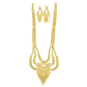 Juego de Collares Rani Haar Chapados en Oro Micro de 14K, 18K y 24K al por Mayor, Conjunto de Joyería Tradicional India, Conjunto de Joyería de Latón Dorado de Moda - Product Image 2