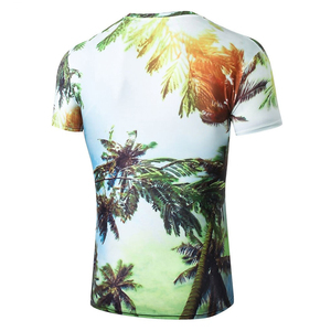 Men's Short Sleeve O-Neck T-<b>Shirt</b> Digital Print Solid <b>100</b>% <b>Polyester</b> Breathable Anti-Wrinkle Casual Regular Fit - Product Image 2