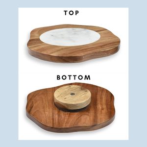 Tabla Giratoria para Quesos y Charcutería, Soporte para Pasteles, Centro de Mesa, Plato Giratorio de Piedra Natural Multiusos - Product Image 4