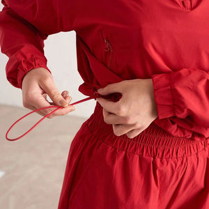CustomizedRed Quarter-Zip Sporty Tracksuit Set Quick Dry Knitted Summer <b>Shorts</b> <b>Jacket</b> - Product Image 5