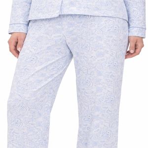 Women's Eco-Friendly Soft Pyjama's Set Turtleneck Plaid Print Thermal Breathable Elastic Waist 2-Piece Woven Fabric Sleepwear - Product Image 4
