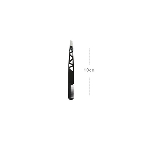 Pinzas con peine 2 en 1 de acero inoxidable profesional de primera calidad para cejas, moldeador de cejas de doble uso - Product Image 1