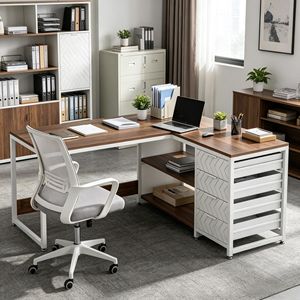 "Adjustable Industrial Office <b>Desk</b> with 4 <b>Drawers</b> for Enhanced Comfort" - Product Image 5
