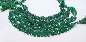 Perles de pierres précieuses en onyx vert naturel facettées en forme de poire 7x11MM, perles d'onyx vert en vrac, perles d'onyx vert pour la fabrication de bijoux - Product Image 6