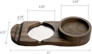 Aluminum American Style Square Smokeless Cigar <b>Ashtray</b> & Holder with Whiskey Glass Tray and Cigar Slot-Luxury Cigar Accessory - Product Image 5