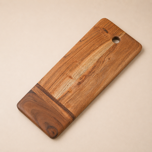 Tabla de cortar de madera de acacia hecha a mano con mango de madera, 1.5 cm de grosor, rectangular, para uso en la cocina - para cortar/rebanar verduras, frutas y carne - Product Image 1