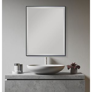 Miroir mural rectangulaire biseauté moderne 23x29 noir - Product Image 2