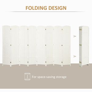Biombo de Privacidad Plegable de 8 Paneles, 5.6 Pies de Altura, Color Blanco, para Hogar y Oficina - Product Image 5