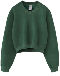 Sweat-shirt court pour filles, col rond, manches courtes, en molleton doux, coupe régulière, effet délavé, imperméable, vente en gros OEM ODM - Product Image 5