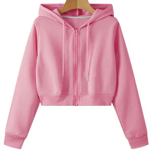 Sweat-shirts de qualité à prix de gros pour femmes, crop top à capuche, nouveau style 2026, OEM ODM, décontracté, impression de logo personnalisé, crop top à capuche - Product Image 2