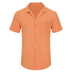 Nouveauté 2026 : Chemises pour hommes écologiques, respirantes, à séchage rapide, en toile, à col rond, couleur unie, motif uni, personnalisables - Product Image 4