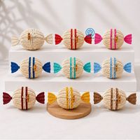 Panier à bonbons en rotin, plusieurs couleurs, panier cadeau Ramadan Aïd, support à friandises en forme de bonbon, couleur naturelle, vente en gros OEM ODM, meilleur prix