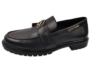 Mocasines de Cuero Negro para Hombre, Punta Redonda, Sin Cordones, para Oficina, Color Sólido, Suela de Goma, Entresuela de EVA Acolchada - Product Image 4