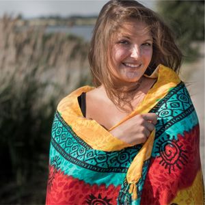 Nouveau sarong pareo imprimé avec franges, en tissu rayonne, taille et logo personnalisables - Product Image 5