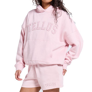 Conjunto Deportivo Casual de Verano para Mujer, con Capucha Bordada, Manga Larga, Felpa, 100% Algodón, Transpirable y de Secado Rápido - Product Image 1