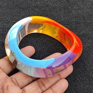 อะคริลิกแฮนด์เมดแบบกว้าง – สร้อยข้อมือลายหนาปรับได้ สไตล์โมเดิร์นโบโฮสำหรับผู้หญิง - Product Image 3