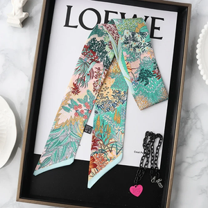 ผ้าพันคอผ้าไหมลายทวิลล์ริบบิ้นยาวสำหรับตกแต่งกระเป๋า ลายซัมเมอร์นิวฮอร์ส ซีเคร็ตการ์เดน สำหรับผู้หญิง ขายดี - Product Image 5