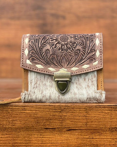 กระเป๋าสตางค์หนังแท้สินค้ามาใหม่ทำด้วยมือแท้กระเป๋าสตางค์หนังวัวสไตล์ตะวันตกสำหรับผู้หญิงกระเป๋าสตางค์สุดหรูขายส่ง - Product Image 3