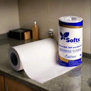 Papier essuie-tout doux vierge 2 plis pour cuisine, rouleau de papier essuie-tout de haute qualité pour restaurant, fournisseur et fabricant de papier essuie-tout pour cuisine - Product Image 1