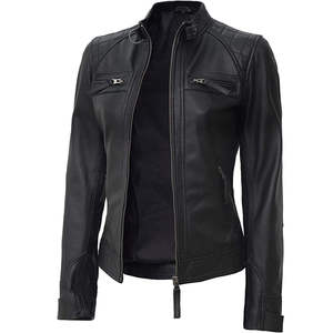 Veste en cuir d'agneau véritable imperméable pour femme avec doublure en satin et nylon, design personnalisable, écologique et respirant - Product Image 5