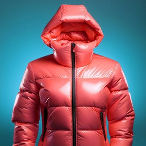 Chaqueta de Plumón Roja con Capucha para Hombre, Cortavientos, con Cierre, Cuello Alto, Informal, para Invierno, Corte Regular, Color Sólido, Exterior de Poliéster - Product Image 2