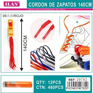 Laccio per Scarpe Ilan 140 Cm Rosso Piatto per Sneakers - Product Image 3