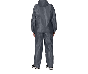 Unisex Waterproof Polyester <b>Summer</b> Rain <b>Jacket</b> Set Full Sleeve Dark Gray Black Pants All Seasons Outdoor Wear - Product Image 3